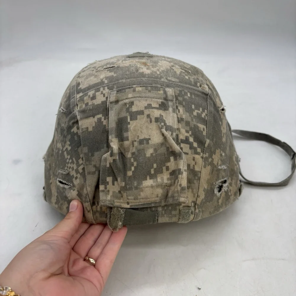 USGI ACH Advanced Combat Helmet Large w/ACU Cover, Chin Strap, Pads, Band & More